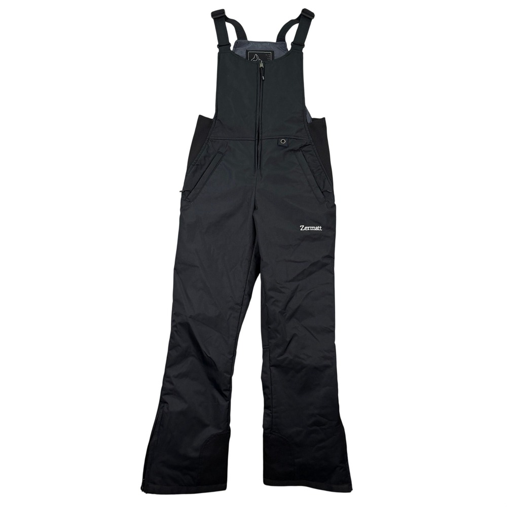 Zermatt Womens XS Snow Bib Overalls Black Insulated Ski Snowboard Pants Regular